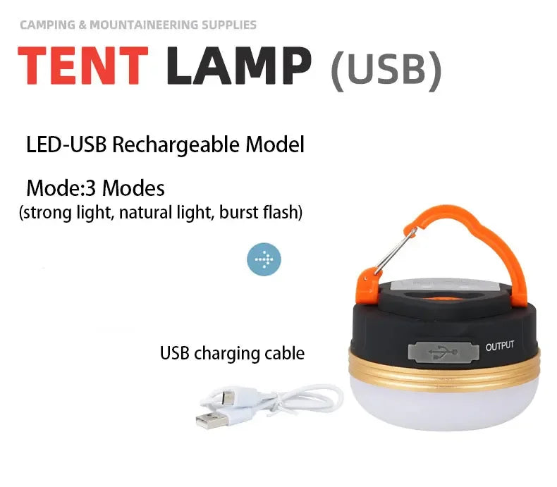 Outdoor LED Camping Lights 3 Modes MiNi Portable Tent Lamp