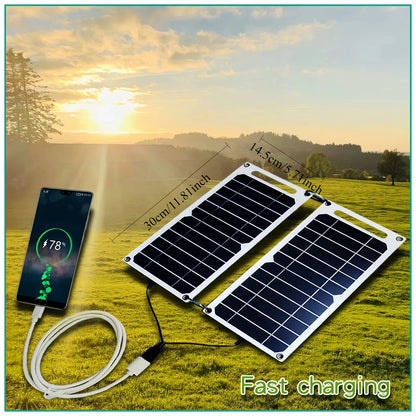 35W Solar Panel With USB Waterproof Outdoor Hiking And Camping