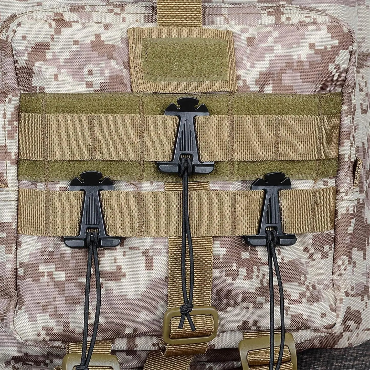 10pcs MOLLE Attachment Clips Elastic Strap