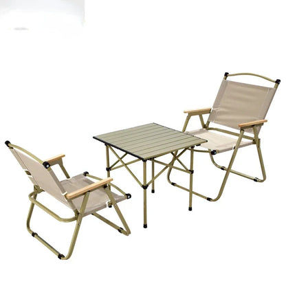 Outdoor Folding Wood Grain Portable Car Folding Chair Camping Picnic Chair