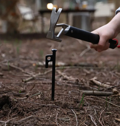 Outdoor Aluminum Hammer Ultralight Portable with Stake Puller Outdoor Camping Hammer Tent  Household Nail Pulling Hammer