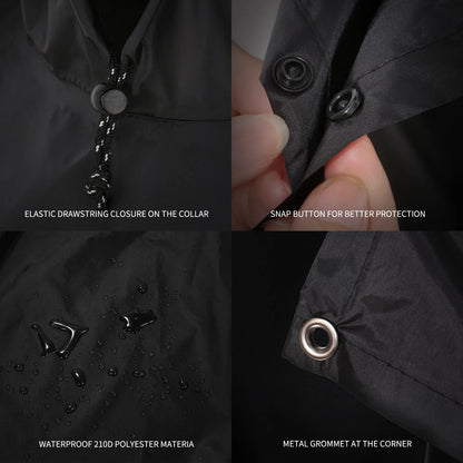3-in-1 Waterproof Rain Poncho Lightweight Hooded Rain Coat