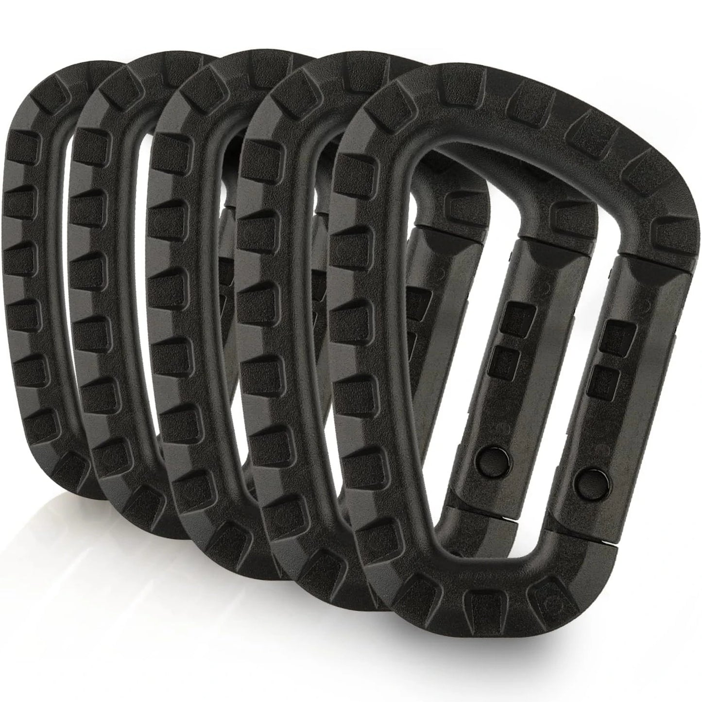 5Pcs Tactical 3.5" Plastic Molle Clip D-Shape Carabiner