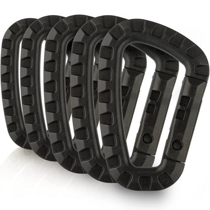 5Pcs Tactical 3.5" Plastic Molle Clip D-Shape Carabiner
