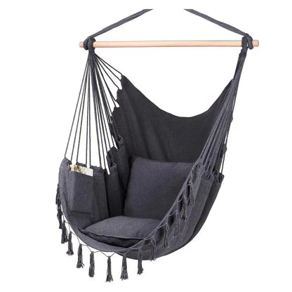 Hammock Chair Hanging Rope Swing, Max 500 Lbs