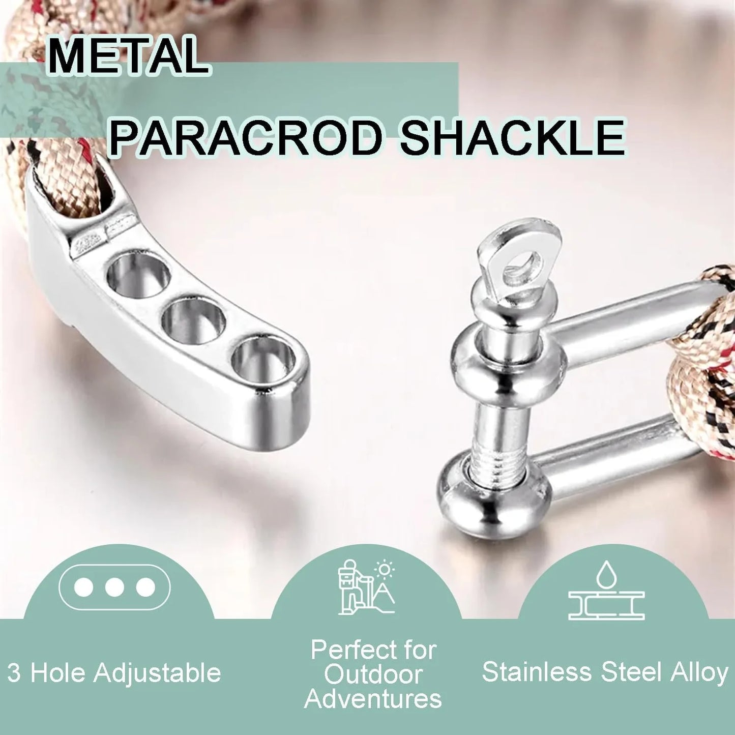 Paracord Bracelet Shackle Buckle Metal Adjustable Bow Anchor U Shackle