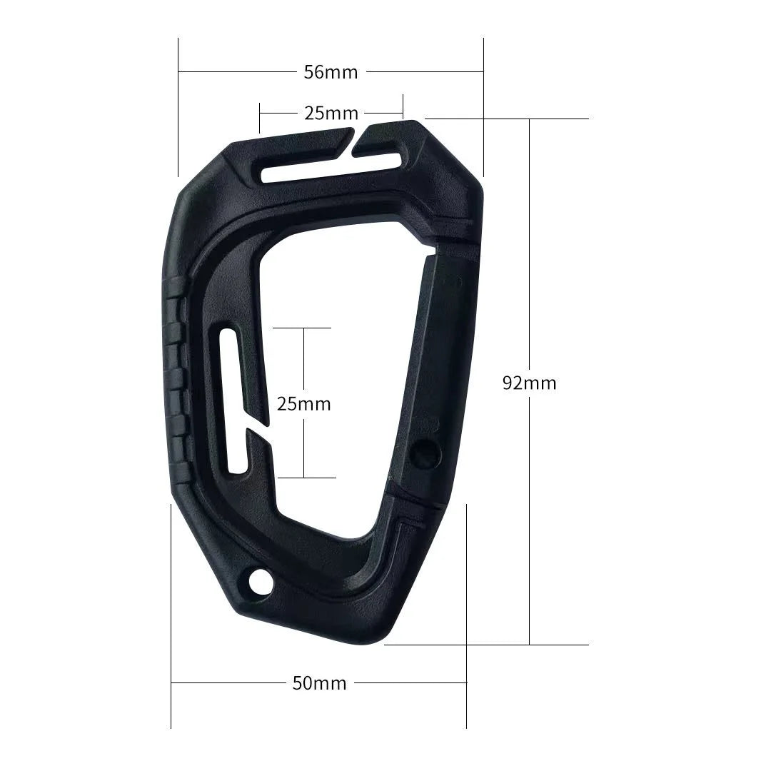 5Pcs Plastic Tactical Carabiners Fast Spring Hard Hook Buckle D-Clip