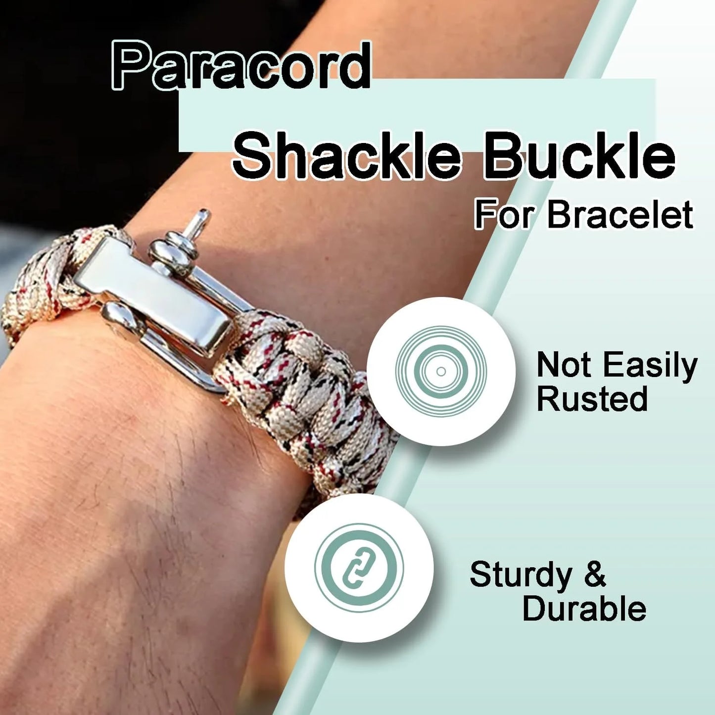 4Pcs Paracord Bracelet Buckle Adjustable Metal Bow Anchor Clasp D Shackle Clip