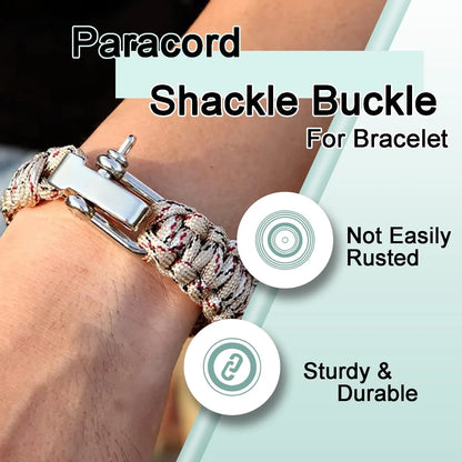 4Pcs Paracord Bracelet Buckle Adjustable Metal Bow Anchor Clasp D Shackle Clip