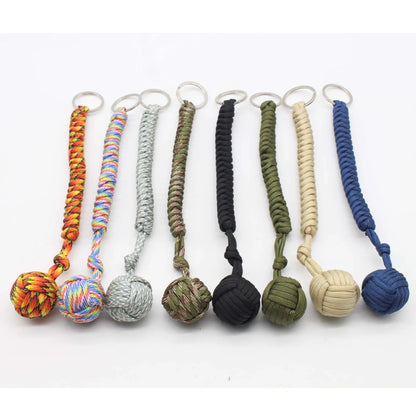 Paracord Keychain Self Defense Monkey Fist Steel Ball