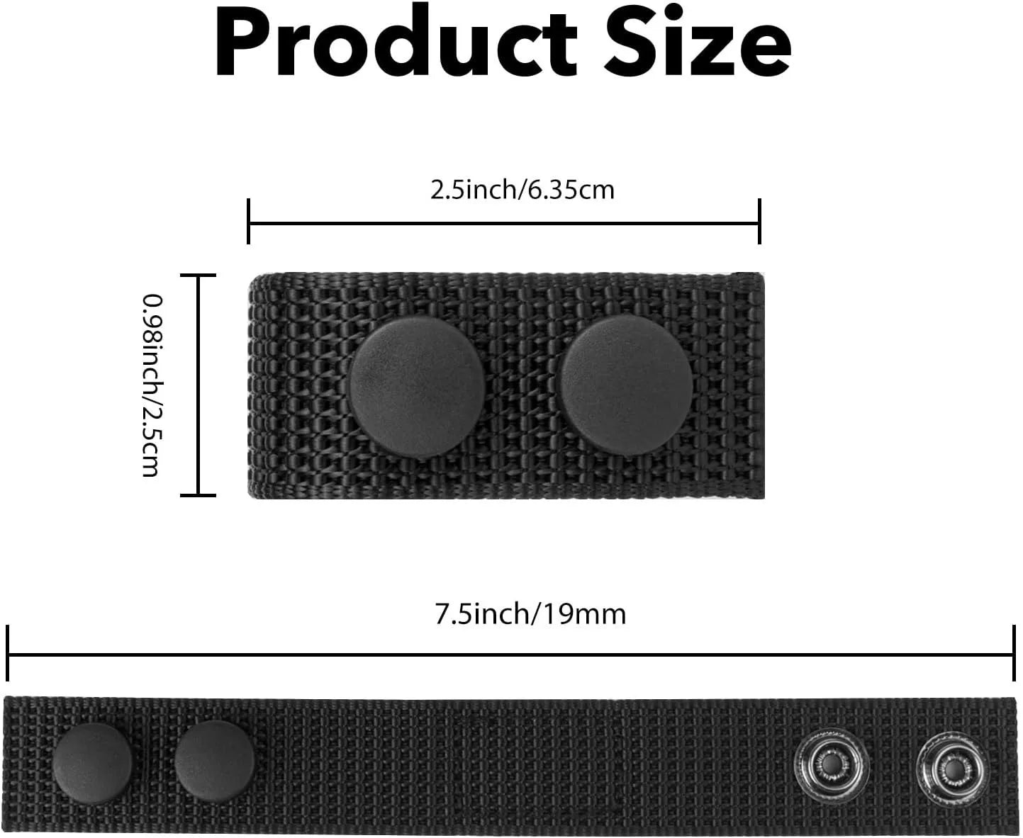 6Pcs Tactical Nylon Duty Belt Keepers for 2-2.25'' Wide Belt