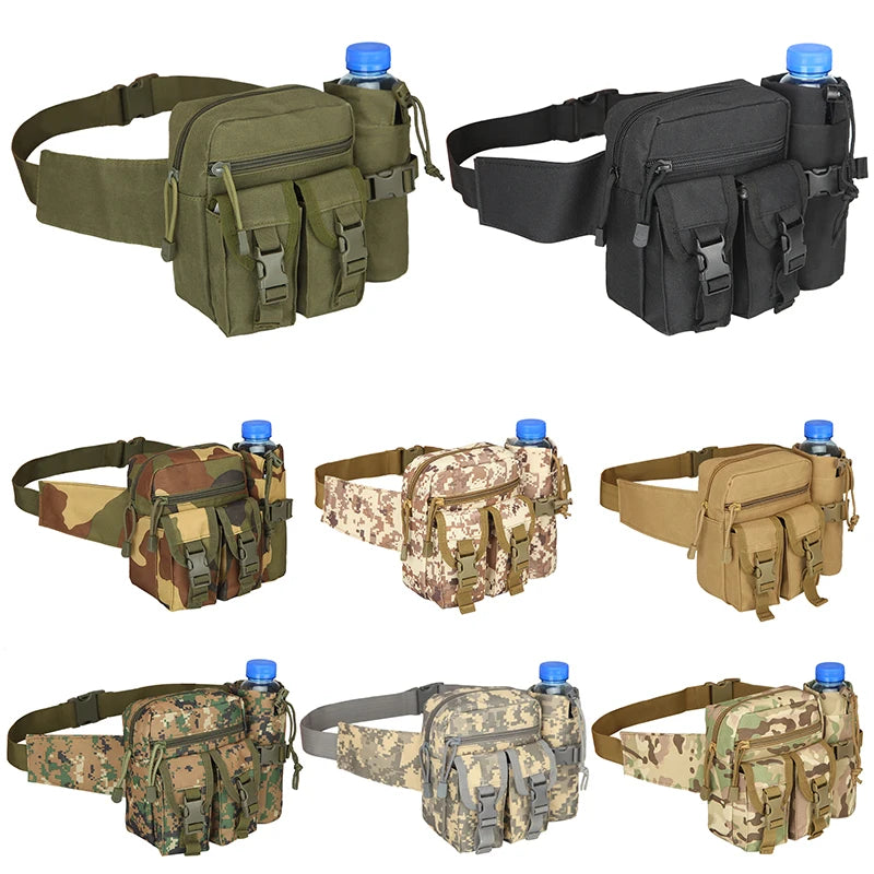 Outdoor Sports Waist Pack Nylon Hiking Phone Water Bottle Pouch