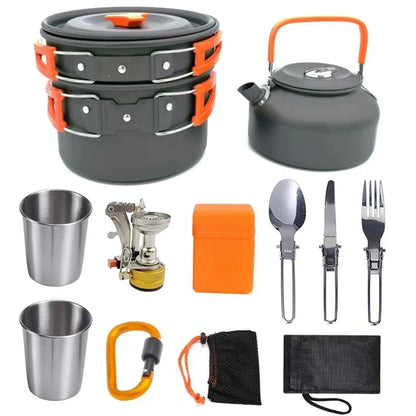 Camping Aluminum Cookware Kit Outdoor Cooking Set