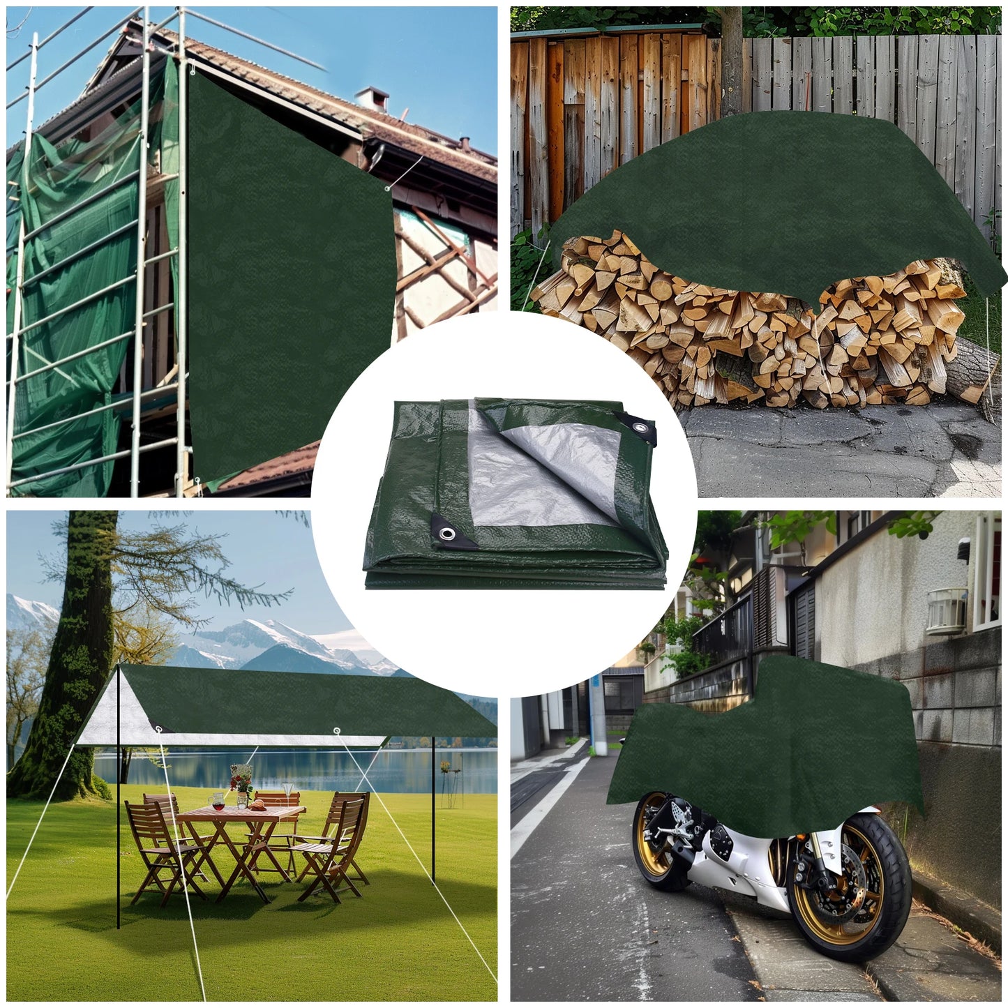 Large Tarpaulin Waterproof Heavy Duty Tarp Rain Cover