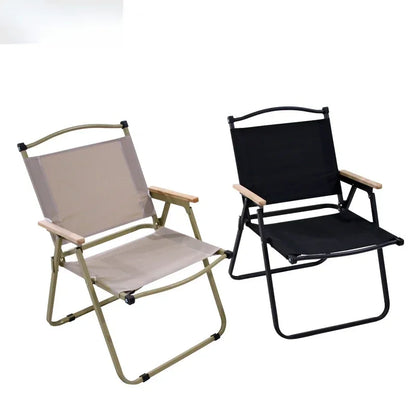 Outdoor Folding Wood Grain Portable Car Folding Chair Camping Picnic Chair