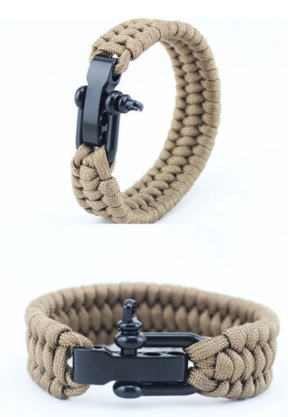 Survival Paracord Bracelet with U-Buckle