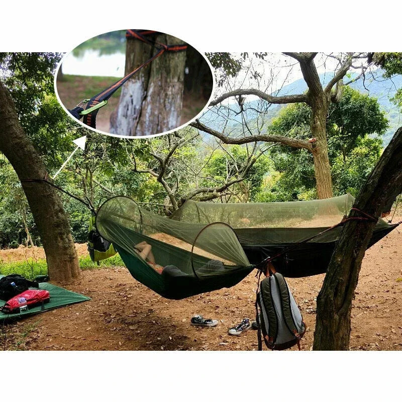 Polyester Straps Reinforced For Outdoor Camping Black Hammock Straps