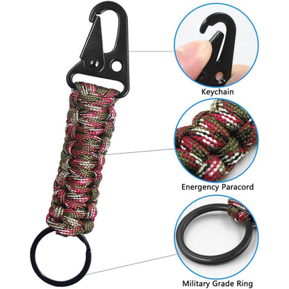 Military Braided Core Rope Paracord Keychain