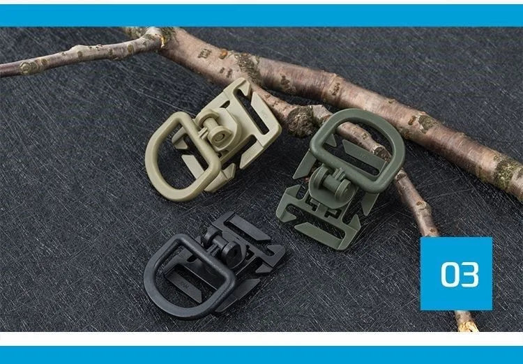 3Pcs Tactical 360 Rotation D-Ring Clips