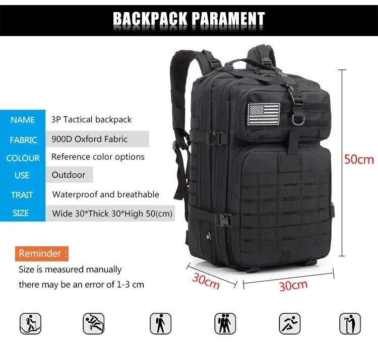 50L Man Tactical Backpacks