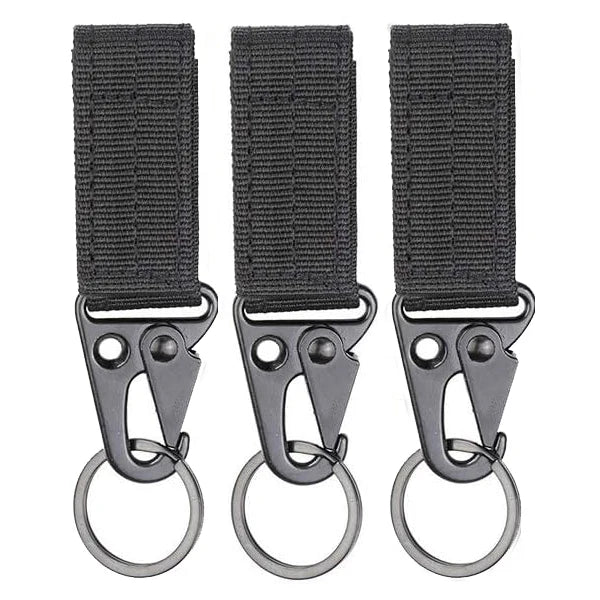 3Pcs Tactical Nylon Webbing Buckle Carabiner Hook