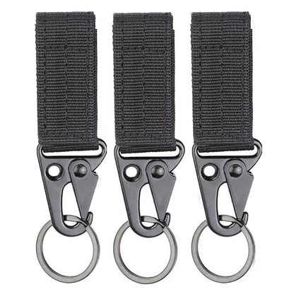 3Pcs Tactical Nylon Webbing Buckle Carabiner Hook