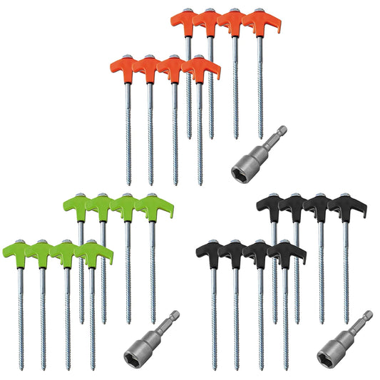 8Pcs Heavy Duty Spiral Screw with Hex Socket
