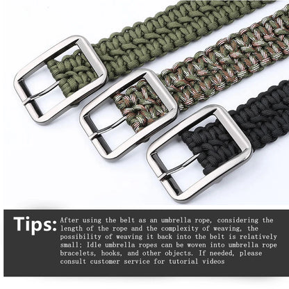 1.2m Tactical Paracord Waist Belt Men Women Survival Woven Belt