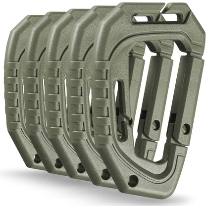 5Pcs Plastic Tactical Carabiners Fast Spring Hard Hook Buckle D-Clip
