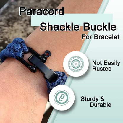 4Pcs Paracord Bracelet Buckle Adjustable Metal Bow Anchor Clasp D Shackle Clip