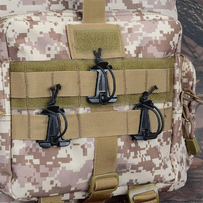 10pcs MOLLE Attachment Clips Elastic Strap