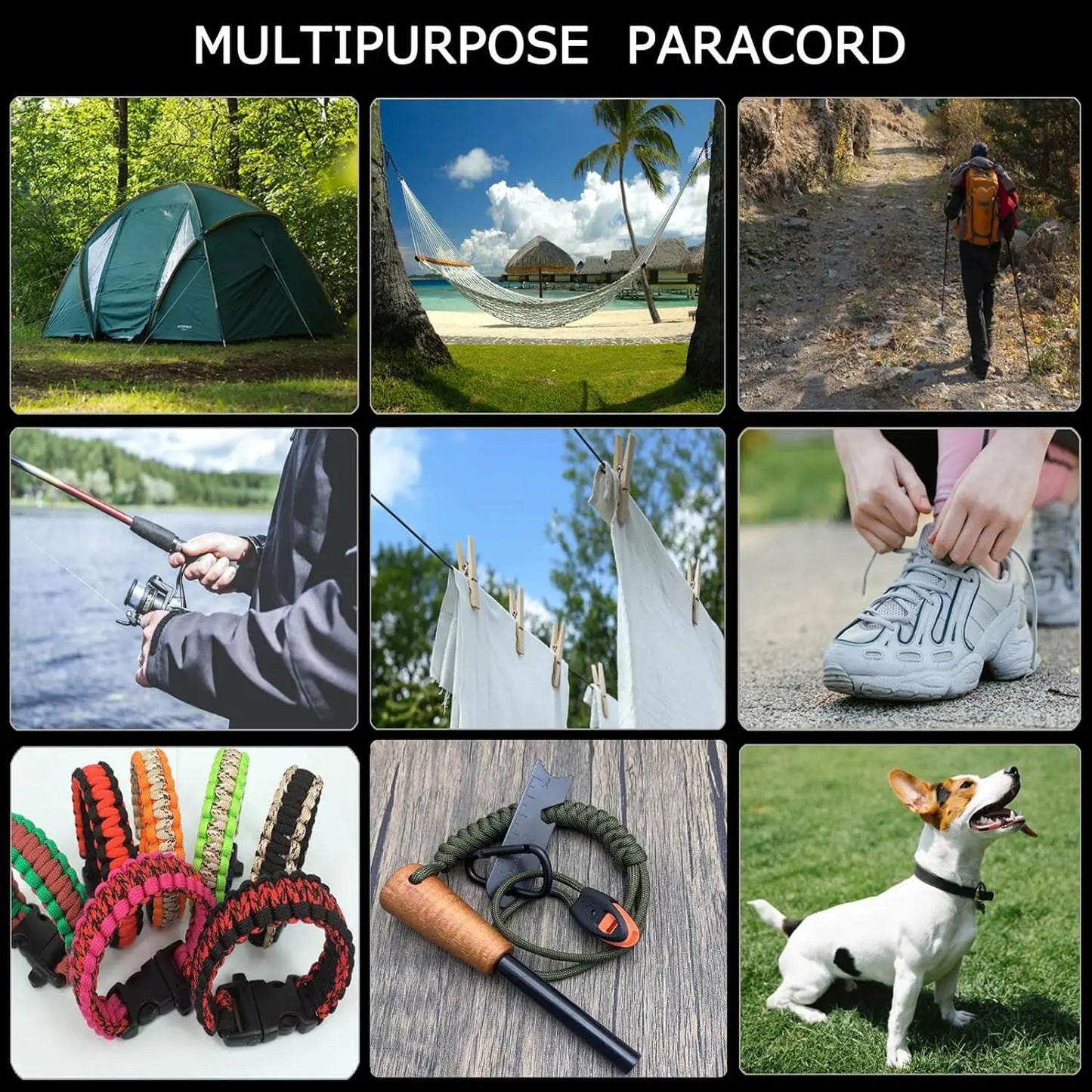 9-Core 650lb Paracord Dia 4mm Military Tactical Survival Parachute Rope