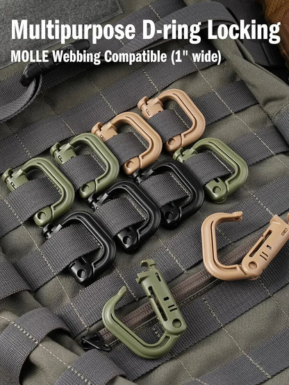 5Pcs Plastic D-Ring Tactical Carabiner