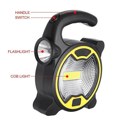 Battery Powered Portable COB LED Work Light Handheld Lantern