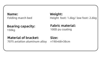 Camping Cot  Folding Camping Bed Portable Outdoor Bed