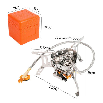 3 Heads Gas Stove Tourist Camping Burners