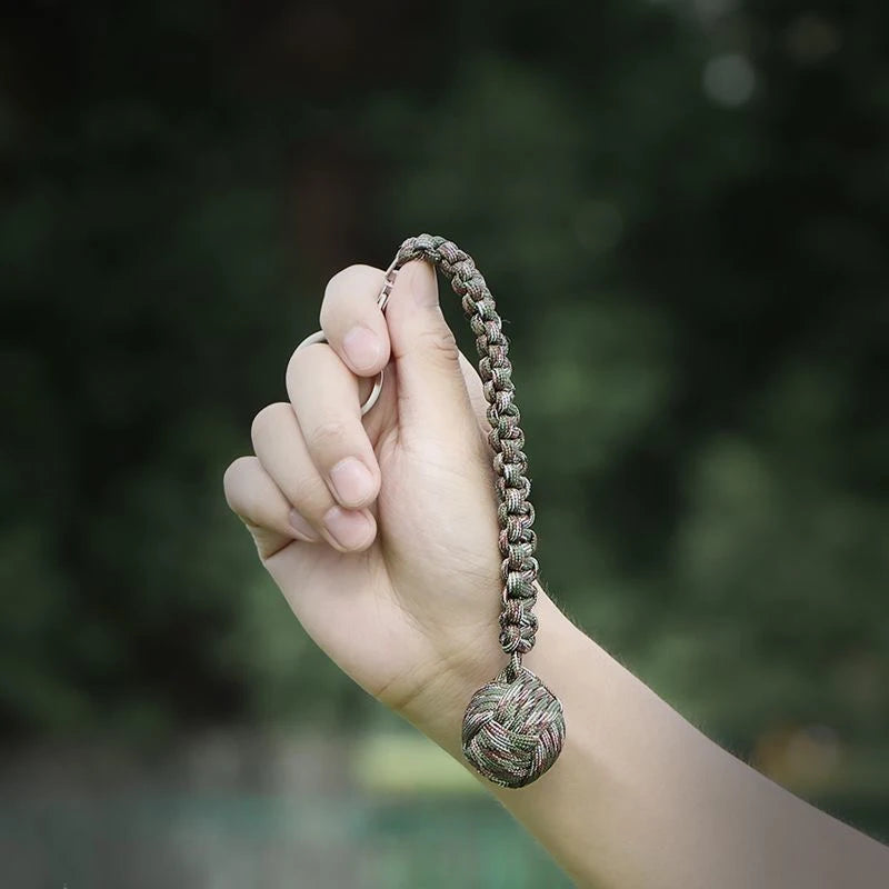 Paracord Keychain Self Defense Monkey Fist Steel Ball
