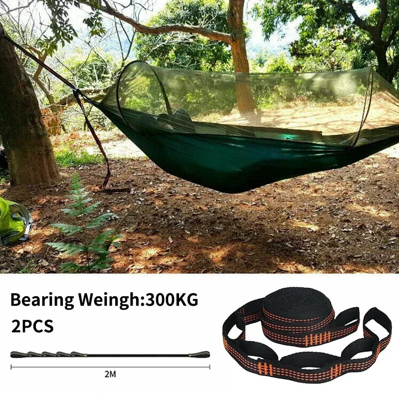 Polyester Straps Reinforced For Outdoor Camping Black Hammock Straps
