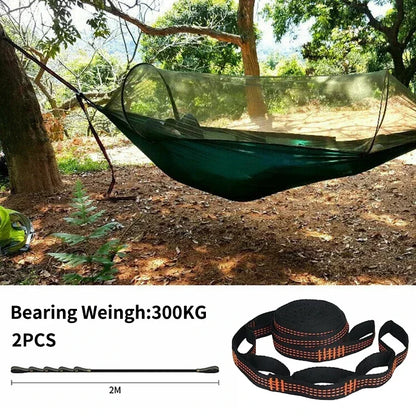 Polyester Straps Reinforced For Outdoor Camping Black Hammock Straps