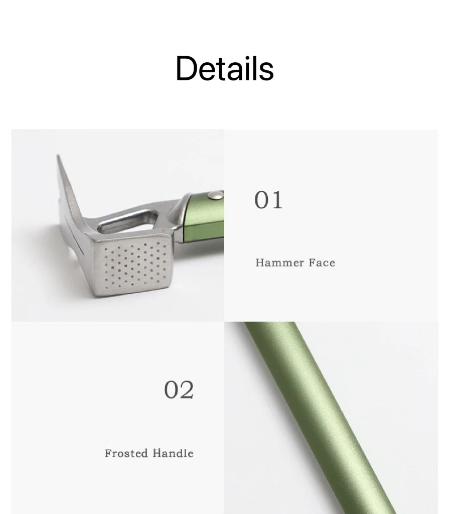 Outdoor Aluminum Hammer Ultralight Portable with Stake Puller Outdoor Camping Hammer Tent  Household Nail Pulling Hammer