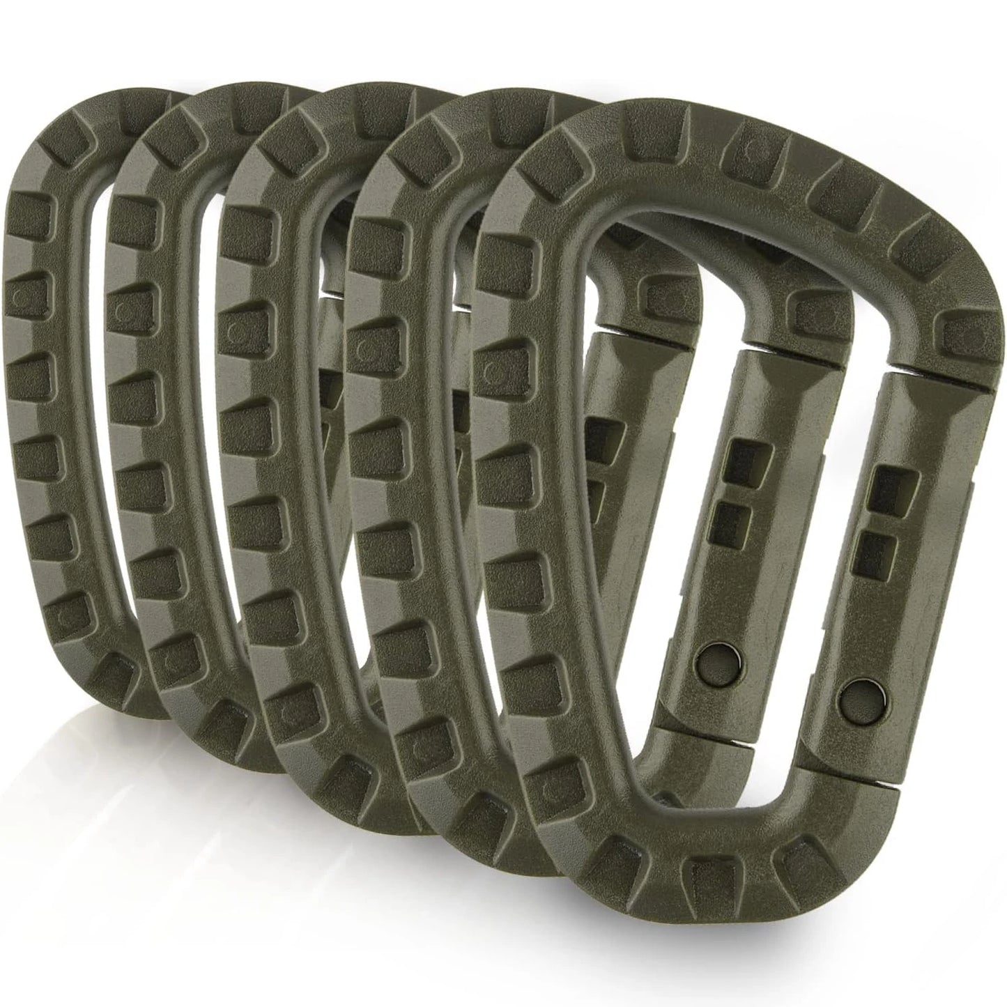 5Pcs Tactical 3.5" Plastic Molle Clip D-Shape Carabiner