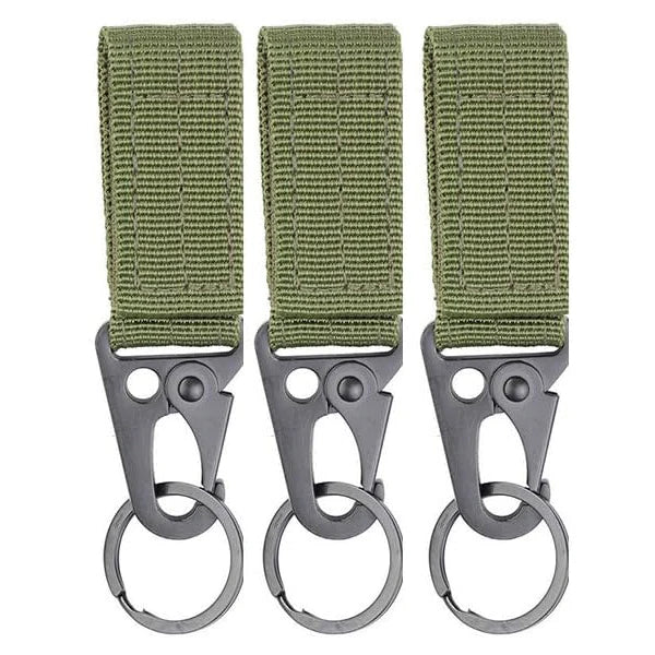 3Pcs Tactical Nylon Webbing Buckle Carabiner Hook