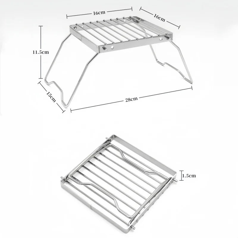 Ourdoor Stainless Steel Camping Grill Portable Foldable Mini Grill