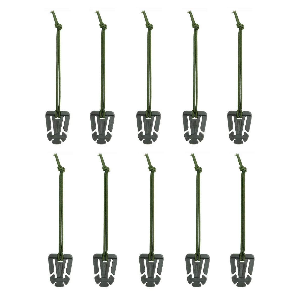 10pcs MOLLE Attachment Clips Elastic Strap