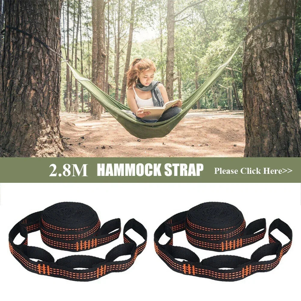 Polyester Straps Reinforced For Outdoor Camping Black Hammock Straps