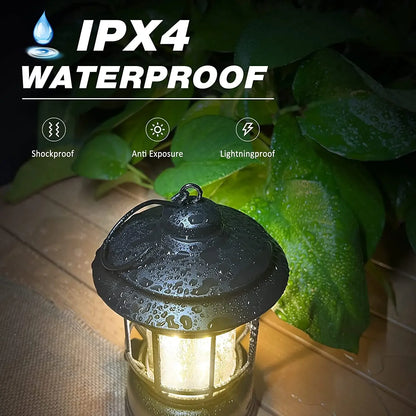 Stepless Dimming COB Portable Waterproof Rechargeable Camping Lantern