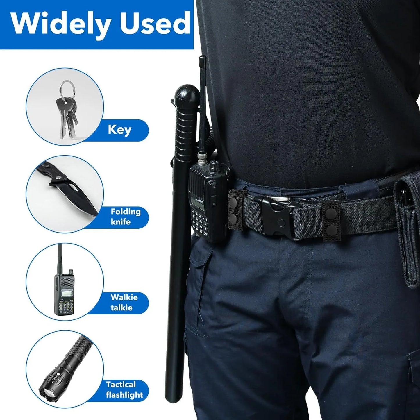 6Pcs Tactical Nylon Duty Belt Keepers for 2-2.25'' Wide Belt