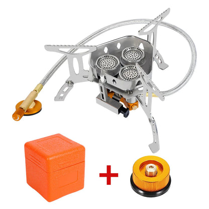 3 Heads Gas Stove Tourist Camping Burners