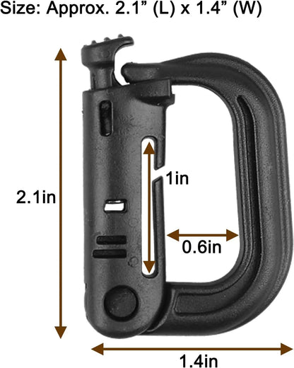 5Pcs Plastic D-Ring Tactical Carabiner