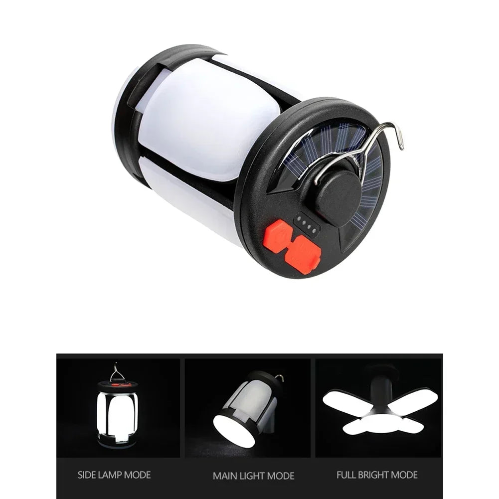 Rechargeable 4500mAh 1000LM Emergency Power Bank Solar LED Camping Lantern